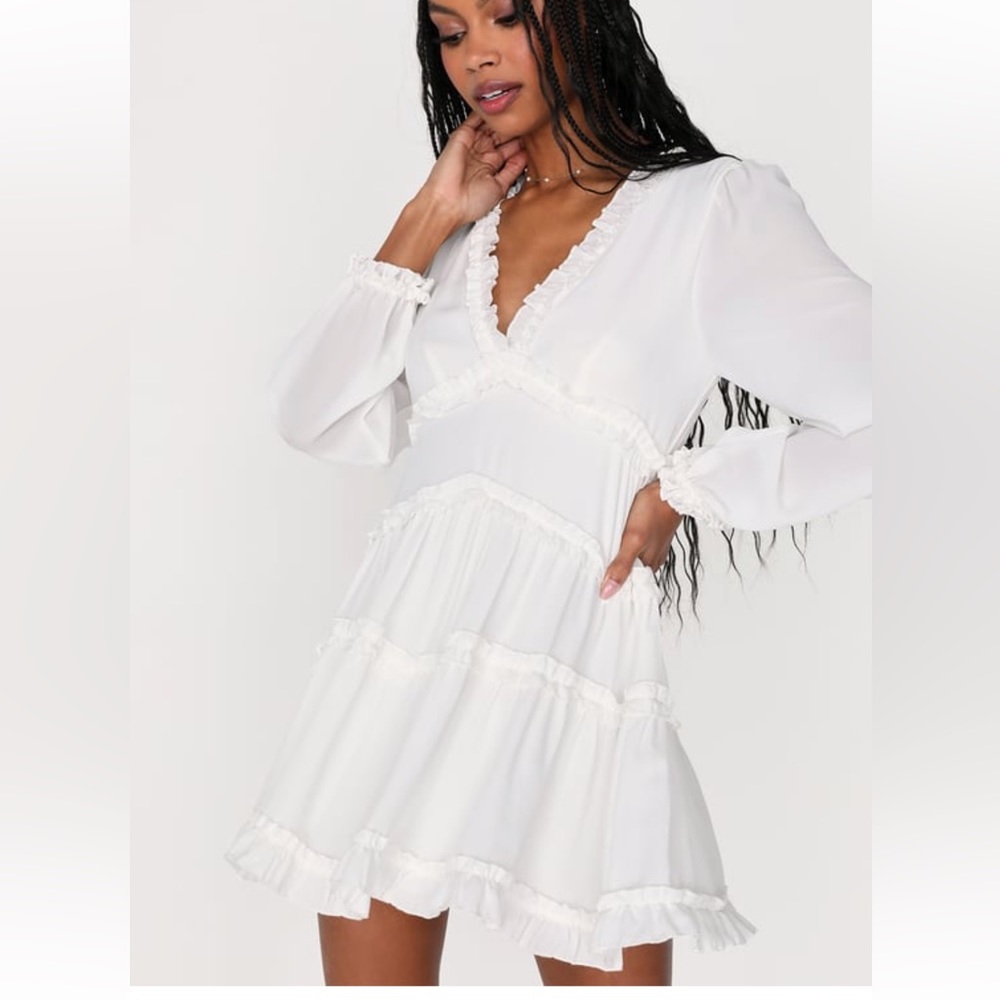 White, long sleeve dress